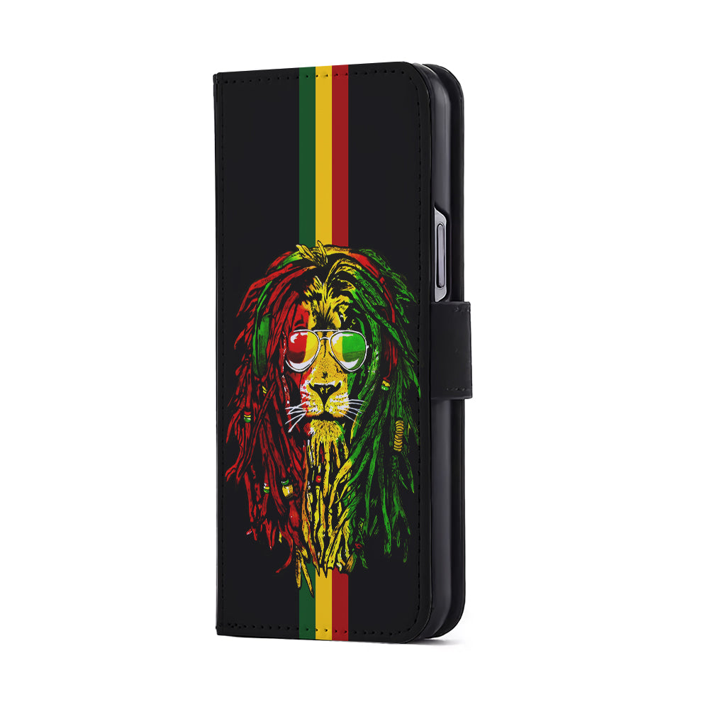 Reggae Lion Rasta Flip Wallet Phone Case