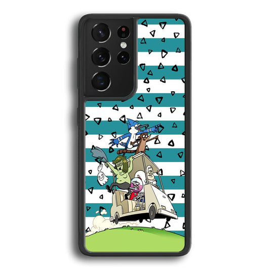 Regular Show Keep It Moving Samsung Galaxy S22 Ultra Case-Rubber Black (2D Case)-Oxvistore