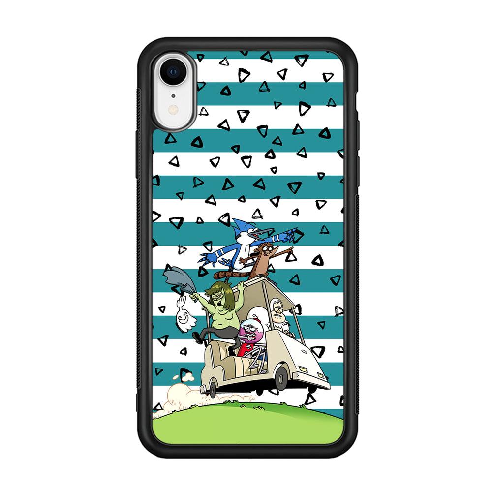 Regular Show Keep It Moving iPhone XR Case-Rubber Black (2D Case)-Oxvistore