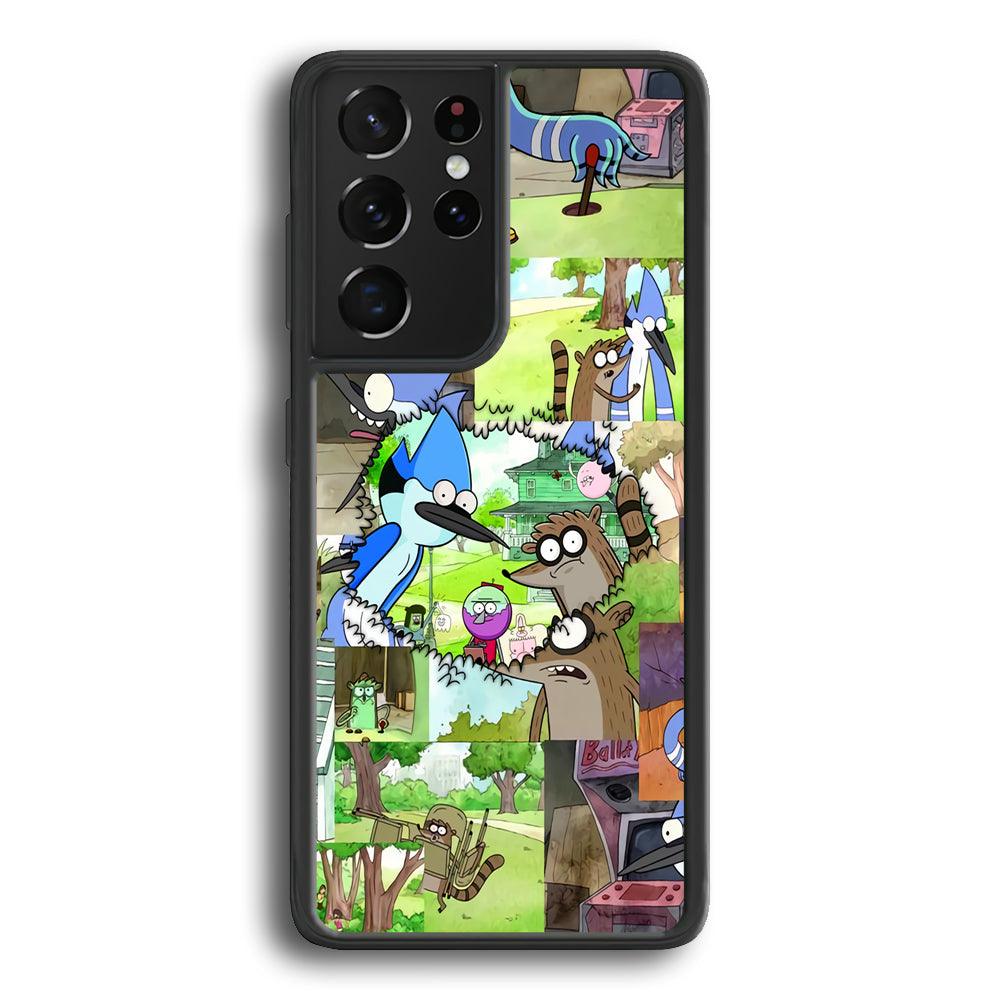 Regular Show Peek into The Past Samsung Galaxy S24 Ultra Case-Rubber Black (2D Case)-Oxvistore