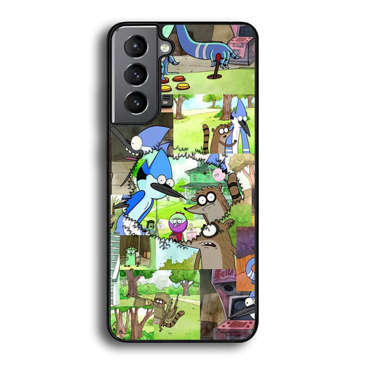 Regular Show Peek into The Past Samsung Galaxy S21 Plus Case-Rubber Black (2D Case)-Oxvistore