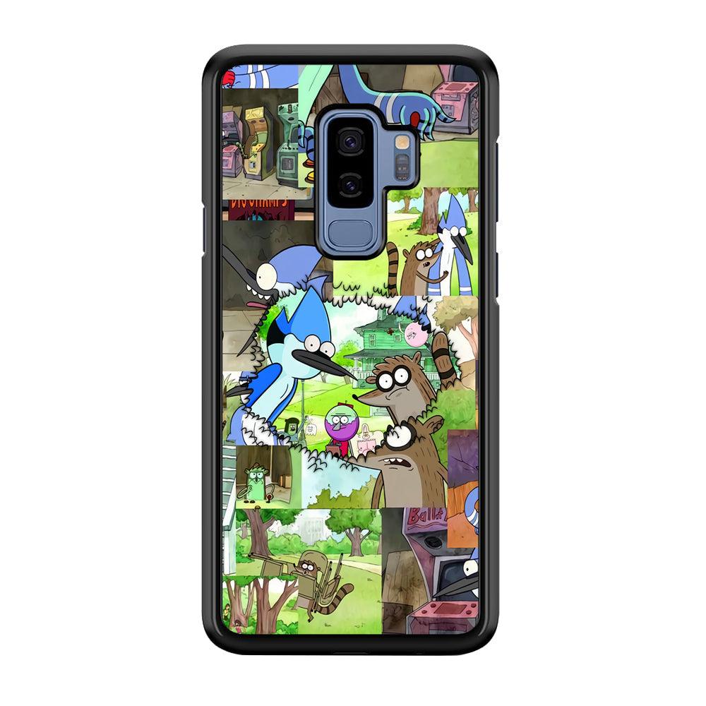 Regular Show Peek into The Past Samsung Galaxy S9 Plus Case-Rubber Black (2D Case)-Oxvistore