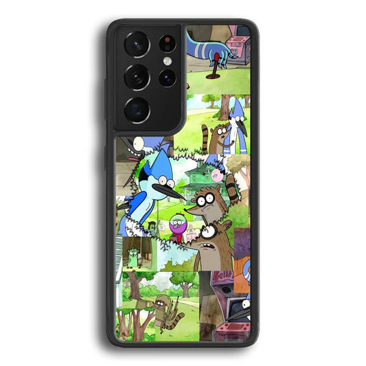 Regular Show Peek into The Past Samsung Galaxy S22 Ultra Case-Rubber Black (2D Case)-Oxvistore