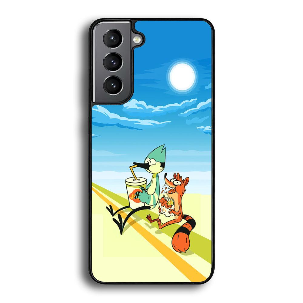 Regular Show Sunny Hot Day Samsung Galaxy S22 Case-Rubber Black (2D Case)-Oxvistore