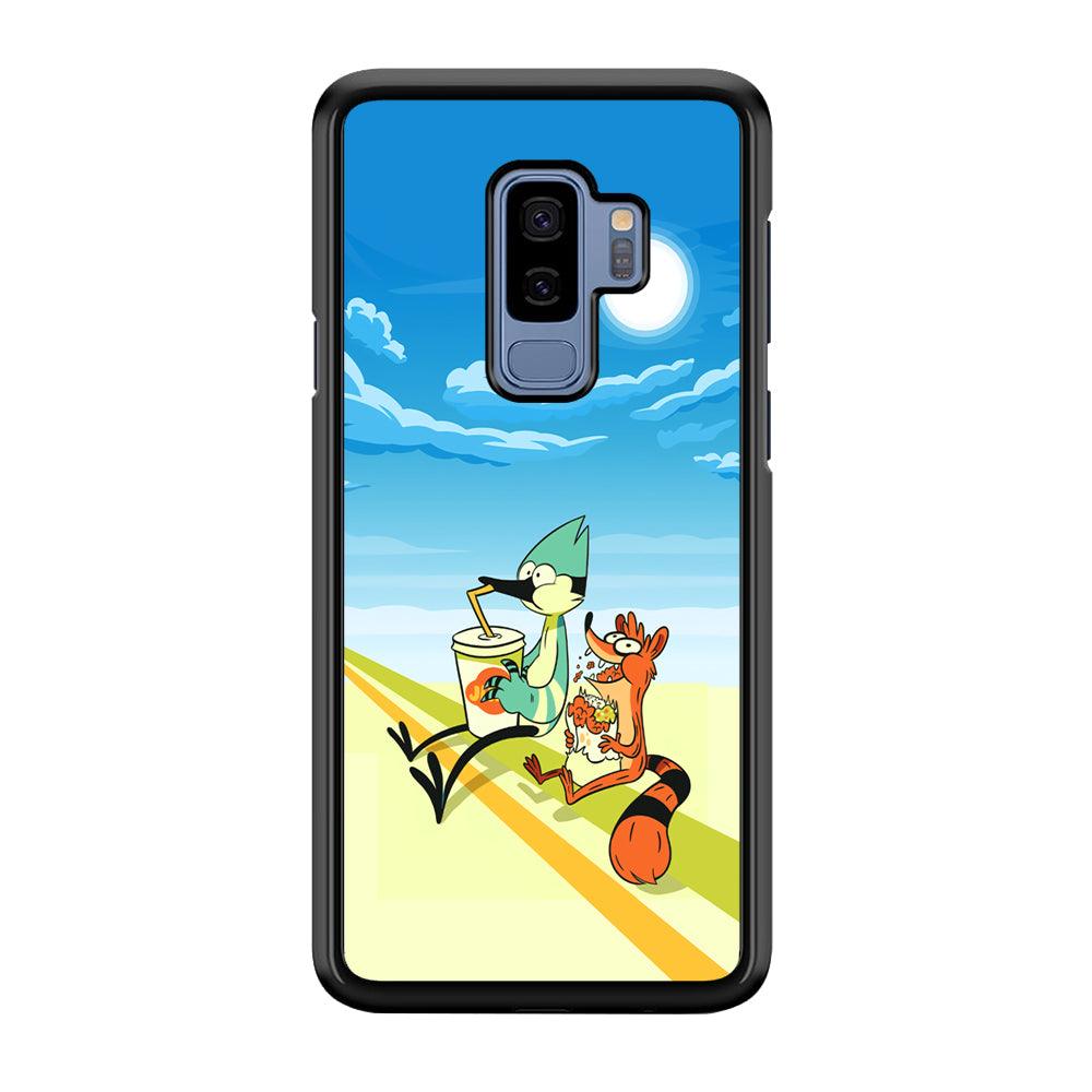 Regular Show Sunny Hot Day Samsung Galaxy S9 Plus Case-Rubber Black (2D Case)-Oxvistore