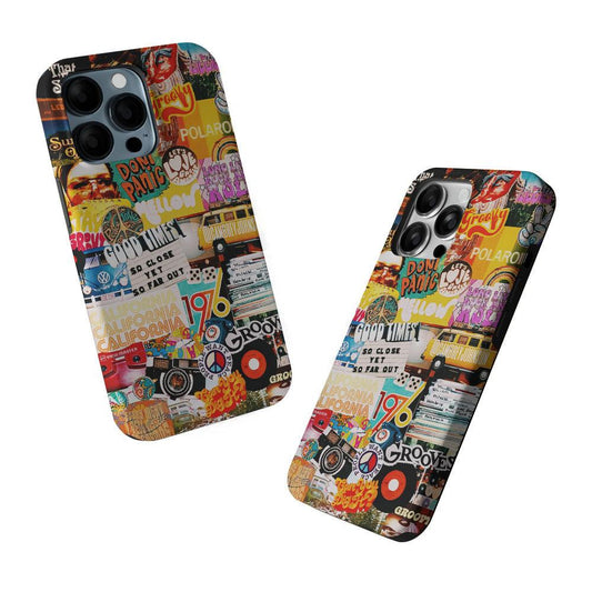 Retro Aesthetic 70s Collage 2 in 1 Tough Phone Case-Oxvistore