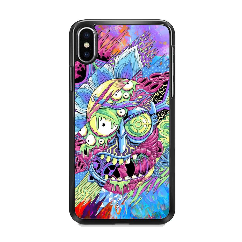 Rick Colour Life iPhone XS Case-Rubber Black (2D Case)-Oxvistore