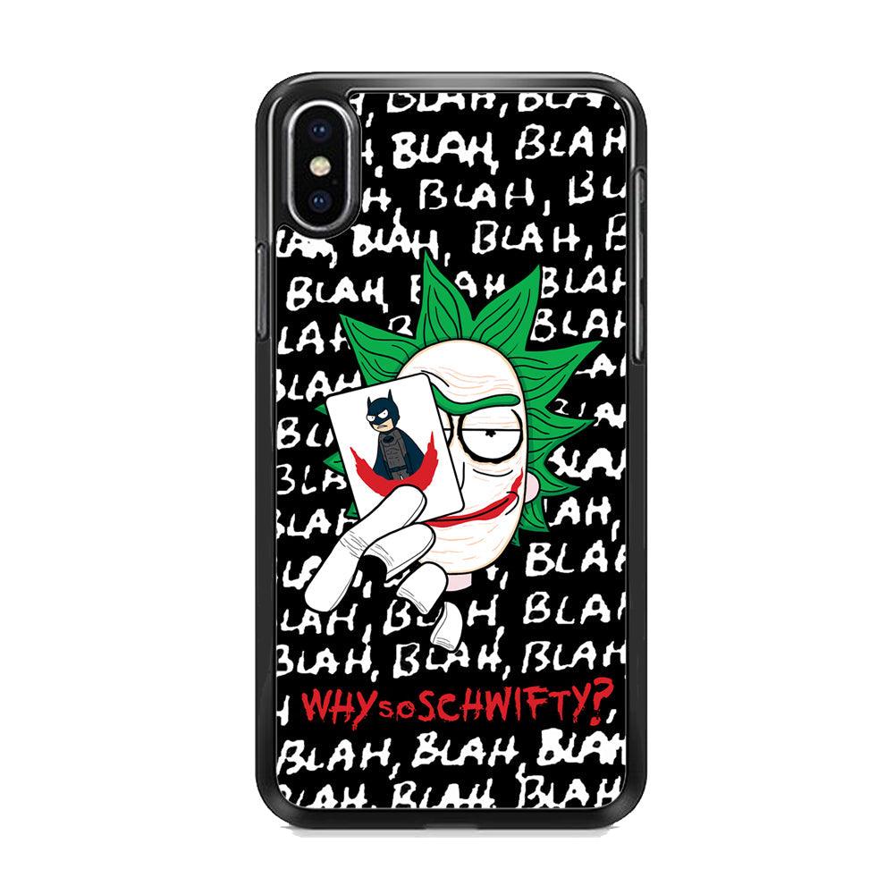 Rick Joker Quotes iPhone X Case-Rubber Black (2D Case)-Oxvistore