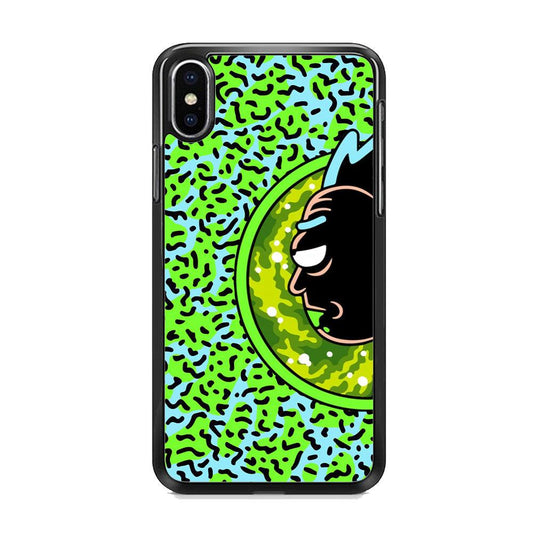 Rick Seriousness Face iPhone X Case-Rubber Black (2D Case)-Oxvistore