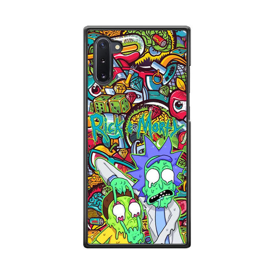 Rick and Morty Melt in Doodle Samsung Galaxy Note 10 Case-3D Case-Oxvistore