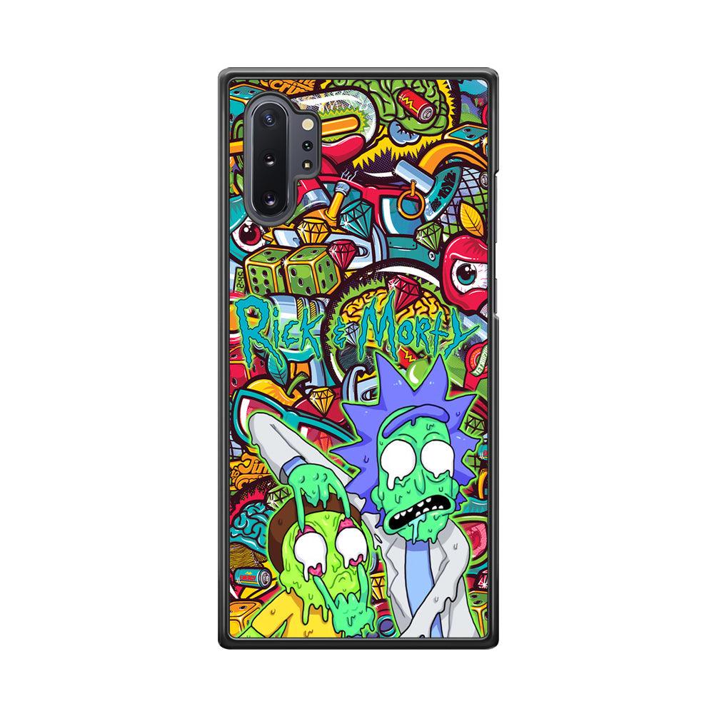 Rick and Morty Melt in Doodle Samsung Galaxy Note 10 Plus Case-3D Case-Oxvistore