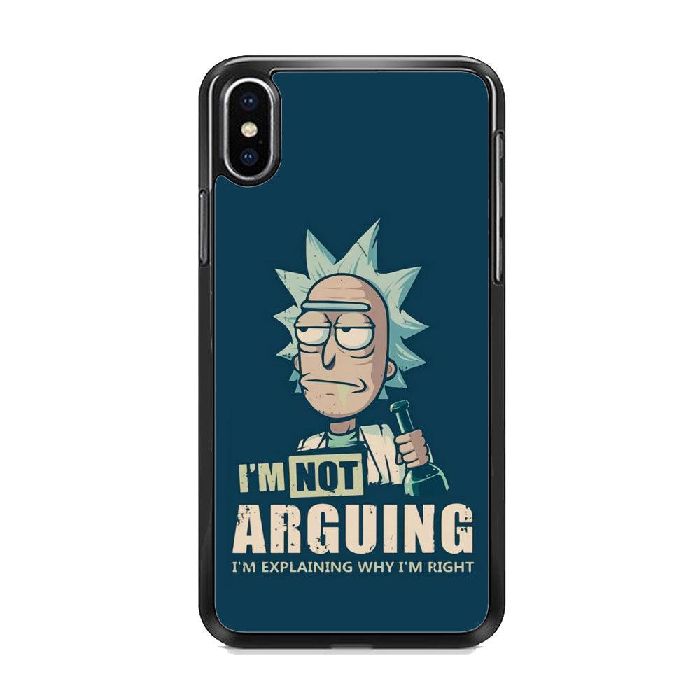 Rick and Morty Words of Wisdom iPhone X Case-Rubber Black (2D Case)-Oxvistore