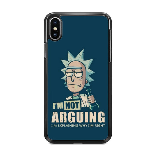 Rick and Morty Words of Wisdom iPhone X Case-Rubber Black (2D Case)-Oxvistore