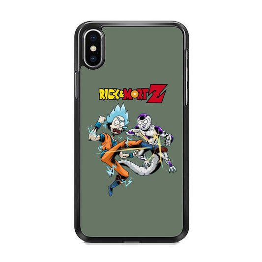 Rick and Morty Z Fight Mode iPhone X Case-Rubber Black (2D Case)-Oxvistore