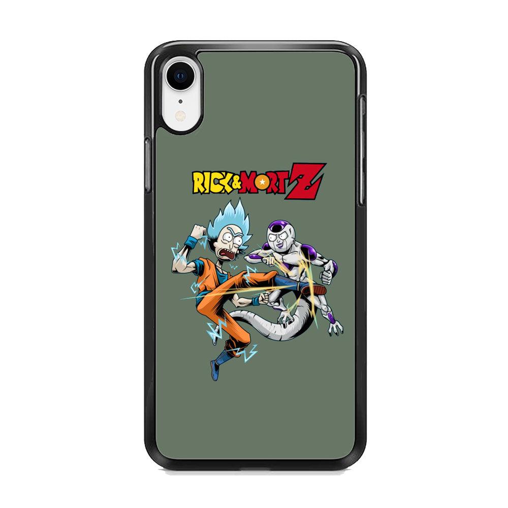 Rick and Morty Z Fight Mode iPhone XR Case-Rubber Black (2D Case)-Oxvistore