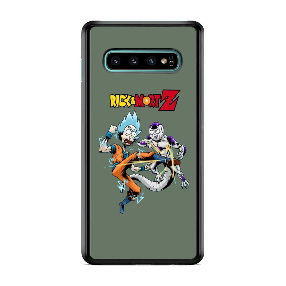 Rick and Morty Z Fight Mode Samsung Galaxy S10 Case-Rubber Black (2D Case)-Oxvistore