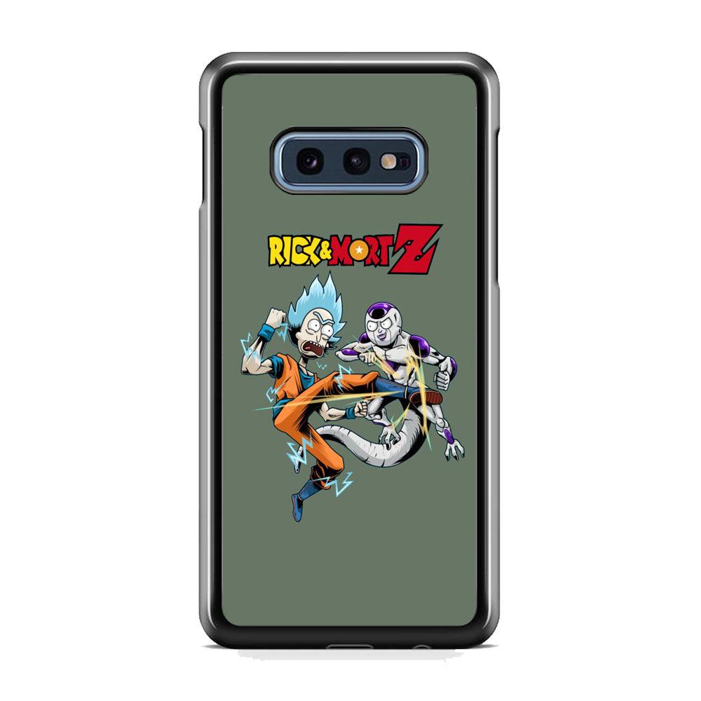 Rick and Morty Z Fight Mode Samsung Galaxy S10E Case-Rubber White (2D Case)-Oxvistore
