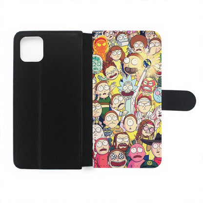 Rick and Morty Aesthetic Cartoon Flip Wallet Phone Case