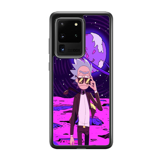 Rick and Morty Agent of Universe Samsung Galaxy S20 Ultra Case-Rubber Black (2D Case)-Oxvistore