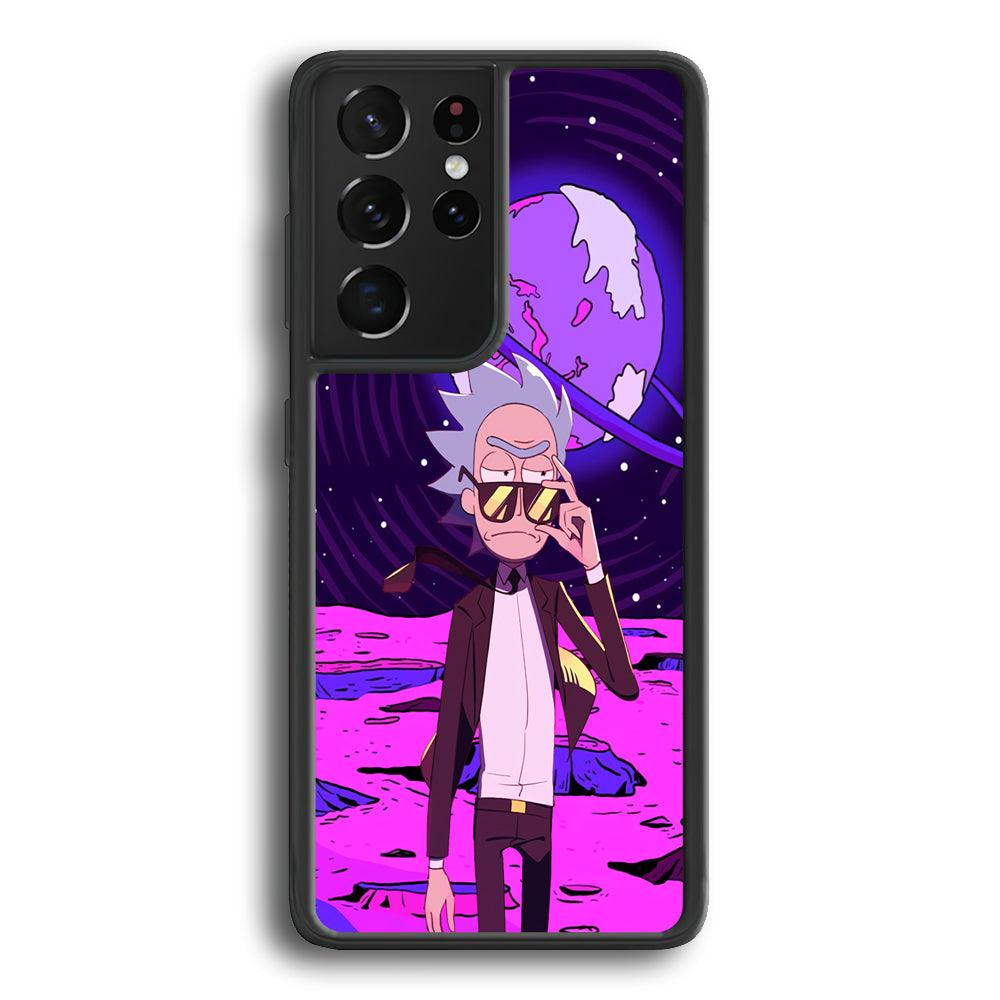 Rick and Morty Agent of Universe Samsung Galaxy S24 Ultra Case-Rubber Black (2D Case)-Oxvistore