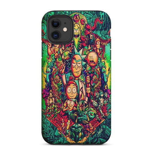 Rick and Morty Cartoon Art 2 in 1 Tough Phone Case-Oxvistore
