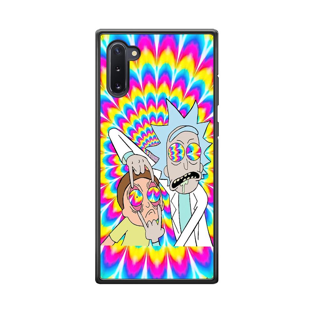 Rick and Morty Hippie Hype Samsung Galaxy Note 10 Case-Rubber Black (2D Case)-Oxvistore
