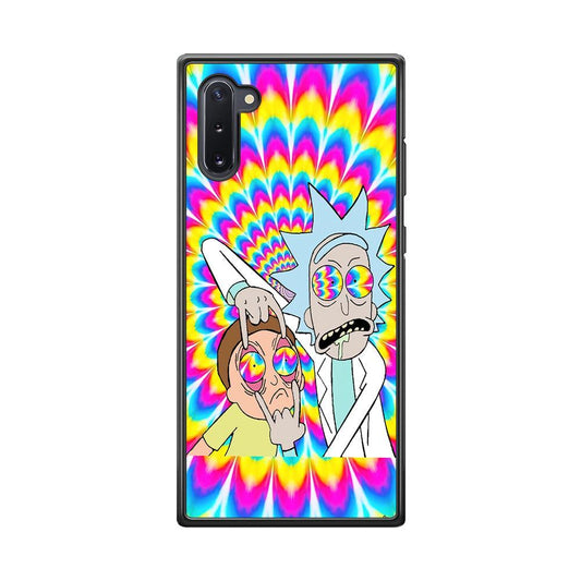 Rick and Morty Hippie Hype Samsung Galaxy Note 10 Case-Rubber Black (2D Case)-Oxvistore