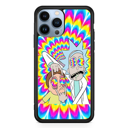 Rick and Morty Hippie Hype iPhone 13 Pro Max Case-Rubber Black (2D Case)-Oxvistore