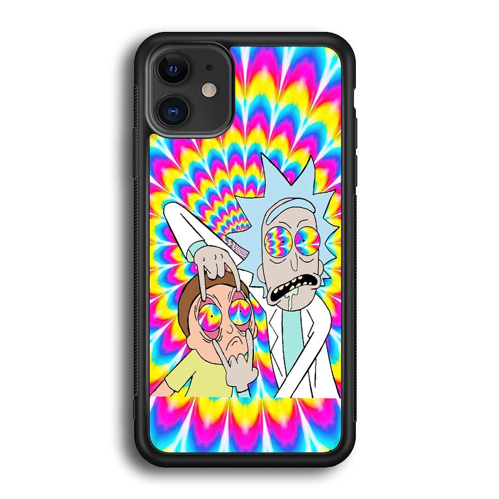 Rick and Morty Hippie Hype iPhone 11 Case-Rubber Black (2D Case)-Oxvistore