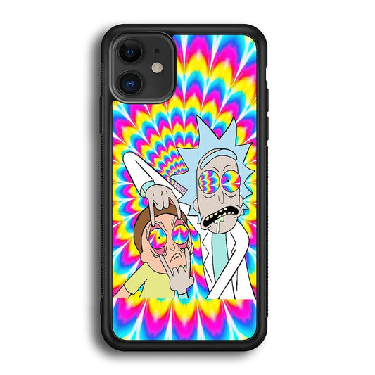 Rick and Morty Hippie Hype iPhone 11 Case-Rubber Black (2D Case)-Oxvistore