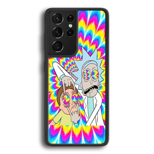 Rick and Morty Hippie Hype Samsung Galaxy S23 Ultra Case-Rubber Black (2D Case)-Oxvistore