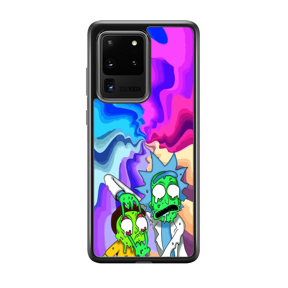 Rick and Morty Illussion of Life Samsung Galaxy S20 Ultra Case-Rubber Black (2D Case)-Oxvistore