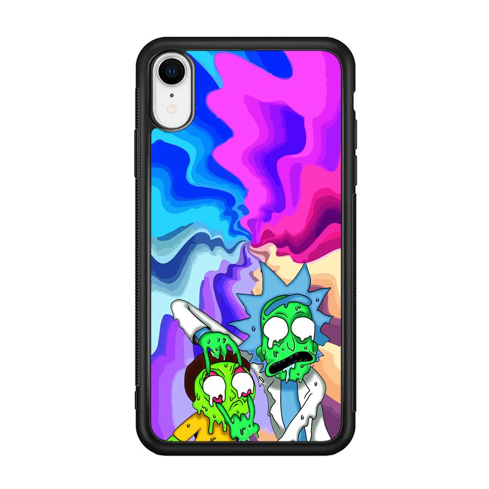 Rick and Morty Illussion of Life iPhone XR Case-Rubber Black (2D Case)-Oxvistore