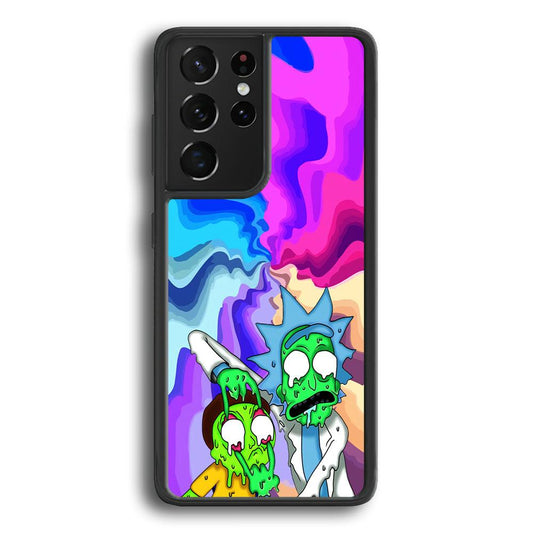 Rick and Morty Illussion of Life Samsung Galaxy S21 Ultra Case-Rubber Black (2D Case)-Oxvistore