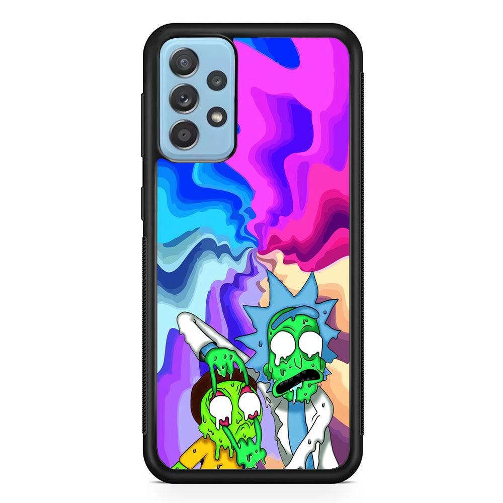 Rick and Morty Illussion of Life Samsung Galaxy A72 Case-Rubber Black (2D Case)-Oxvistore