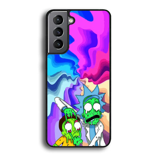 Rick and Morty Illussion of Life Samsung Galaxy S23 Plus Case-Rubber Black (2D Case)-Oxvistore