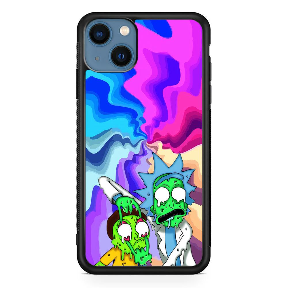 Rick and Morty Illussion of Life iPhone 13 Case-Rubber Black (2D Case)-Oxvistore