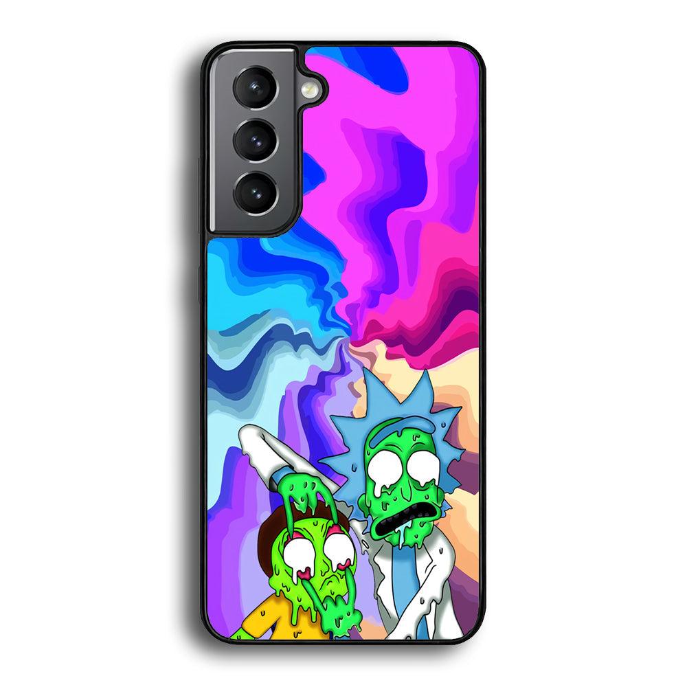 Rick and Morty Illussion of Life Samsung Galaxy S22 Plus Case-Rubber Black (2D Case)-Oxvistore