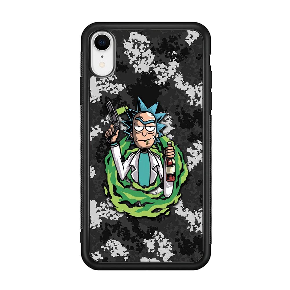 Rick and Morty Let's Have Fun iPhone XR Case-Rubber Black (2D Case)-Oxvistore