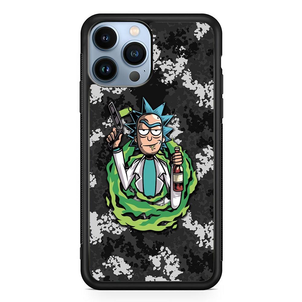 Rick and Morty Let's Have Fun iPhone 13 Pro Max Case-Rubber Black (2D Case)-Oxvistore