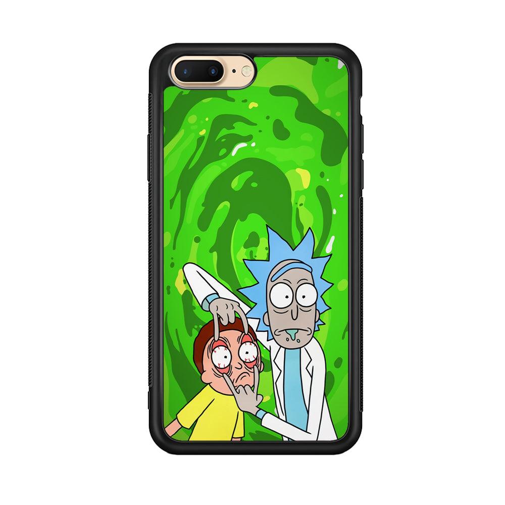 Rick and Morty Look The Real Life iPhone 7 Plus Case-Rubber Black (2D Case)-Oxvistore