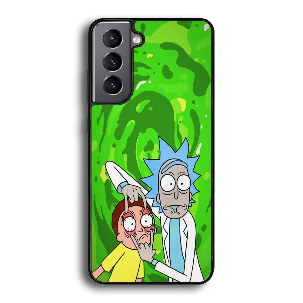 Rick and Morty Look The Real Life Samsung Galaxy S23 Plus Case-Rubber Black (2D Case)-Oxvistore