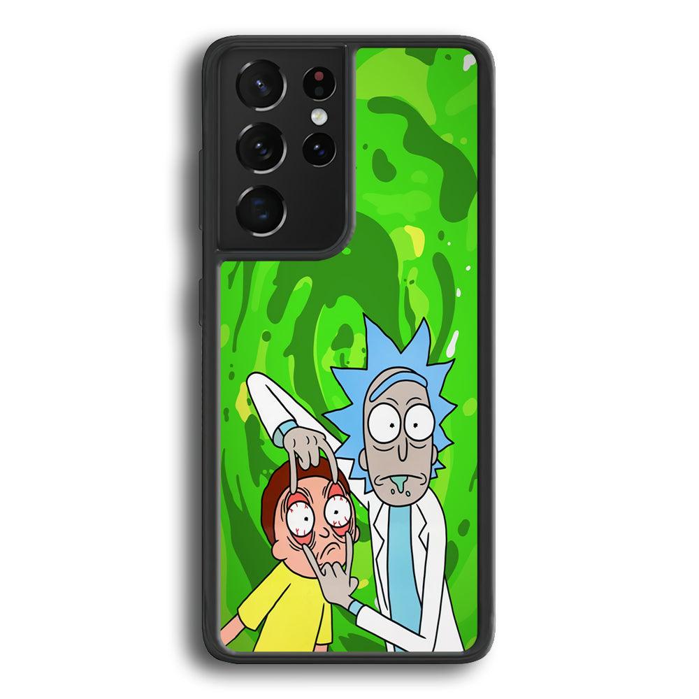 Rick and Morty Look The Real Life Samsung Galaxy S21 Ultra Case-Rubber Black (2D Case)-Oxvistore