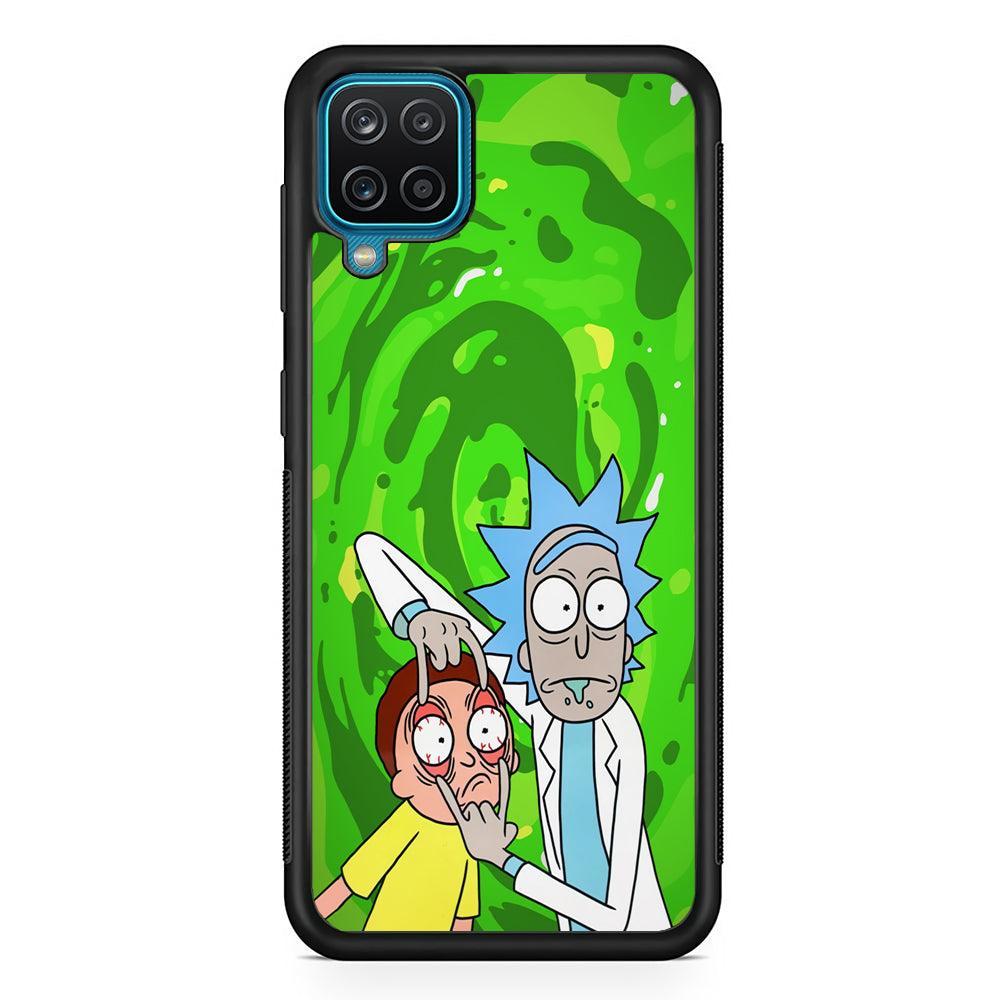 Rick and Morty Look The Real Life Samsung Galaxy A12 Case-Rubber Black (2D Case)-Oxvistore