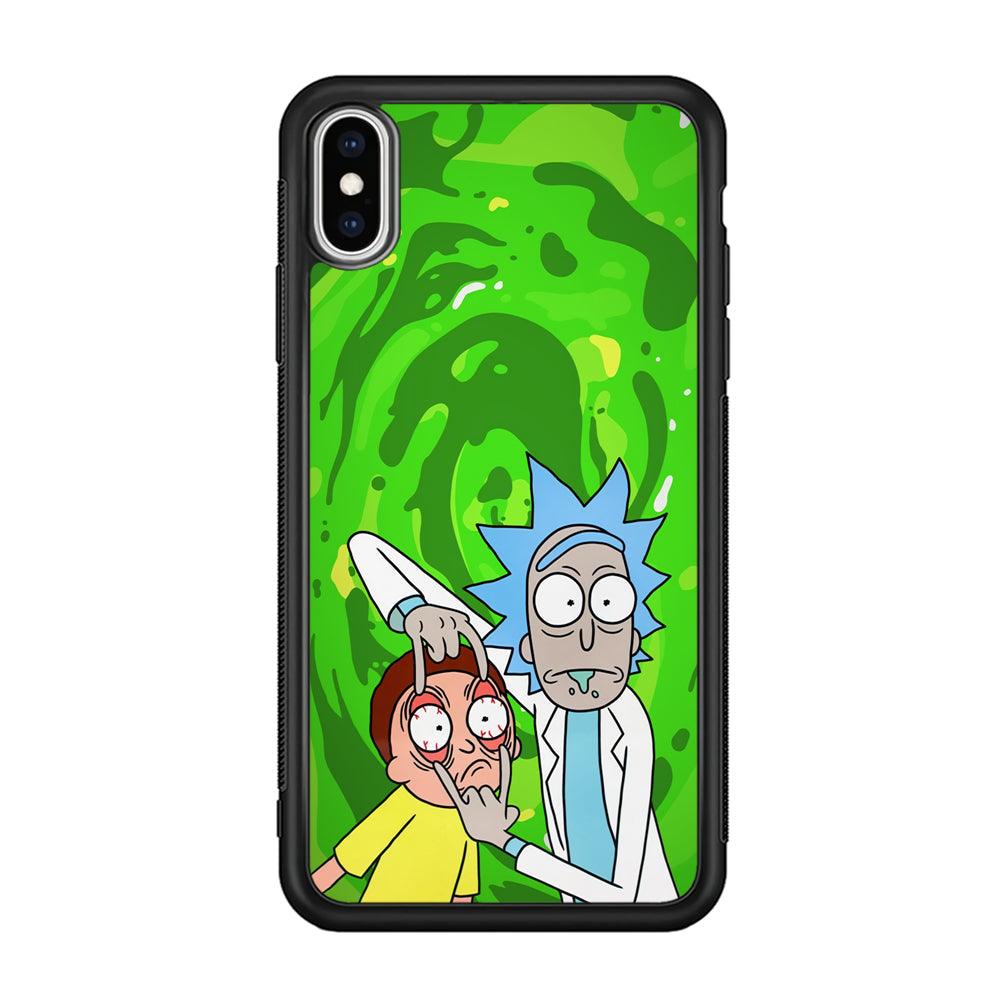 Rick and Morty Look The Real Life iPhone Xs Max Case-Rubber Black (2D Case)-Oxvistore
