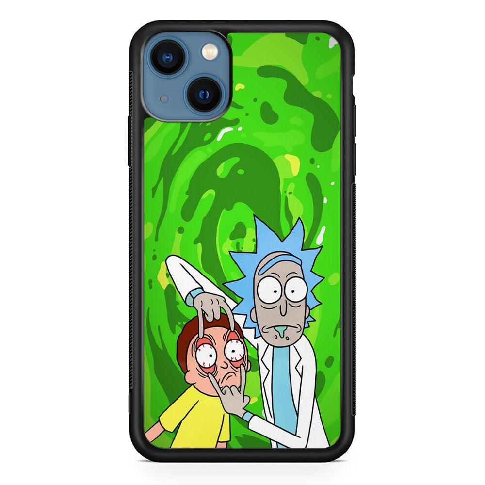 Rick and Morty Look The Real Life iPhone 14 Case-Rubber Black (2D Case)-Oxvistore