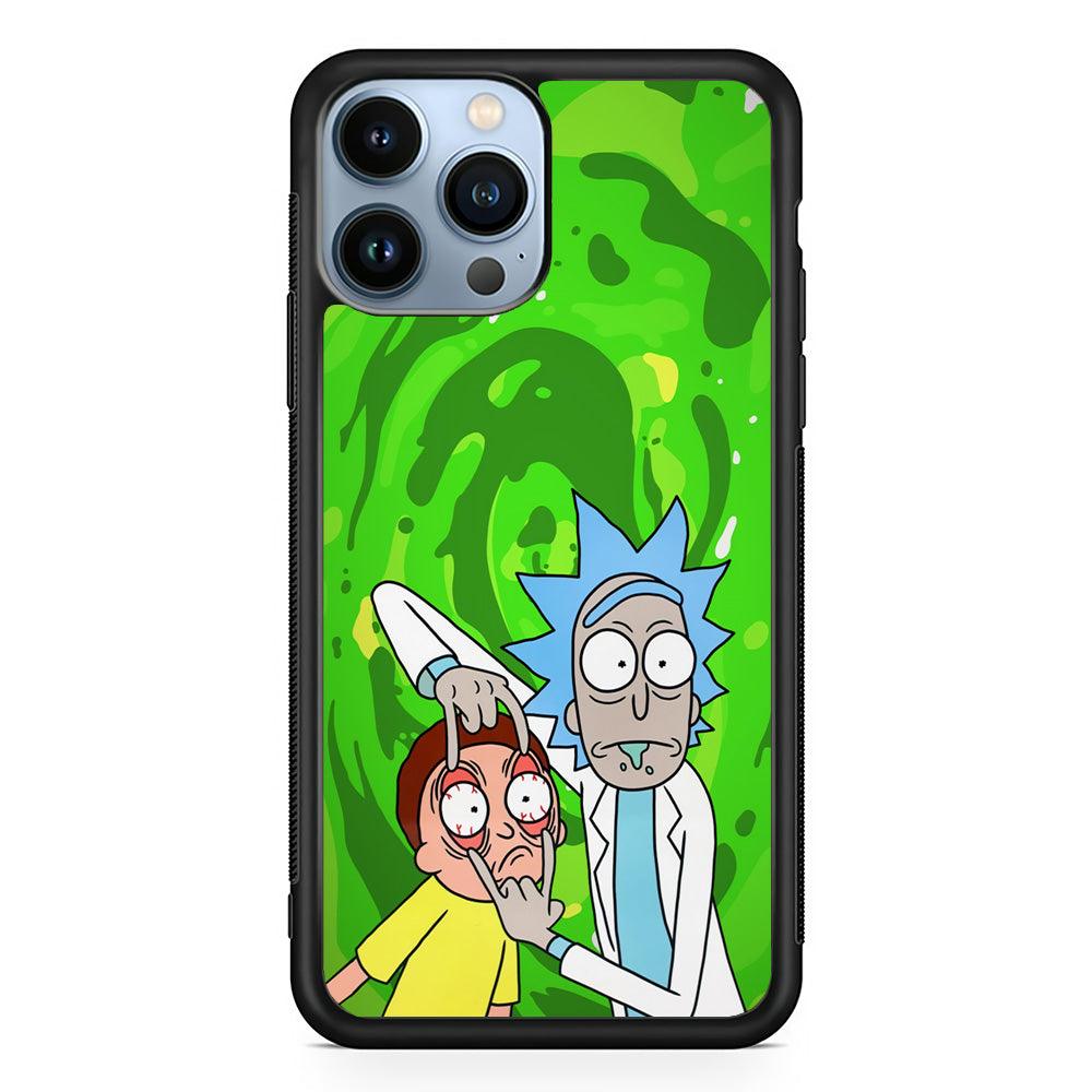 Rick and Morty Look The Real Life iPhone 14 Pro Case-Rubber Black (2D Case)-Oxvistore