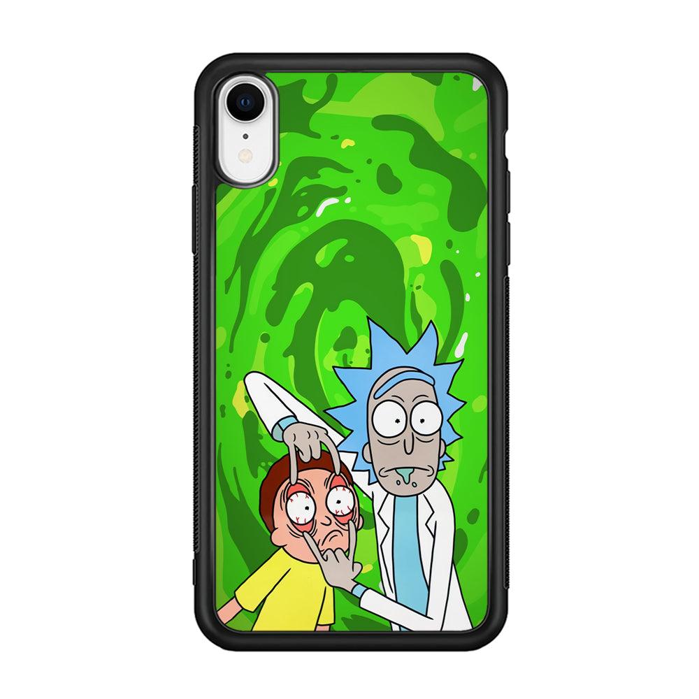 Rick and Morty Look The Real Life iPhone XR Case-Rubber Black (2D Case)-Oxvistore