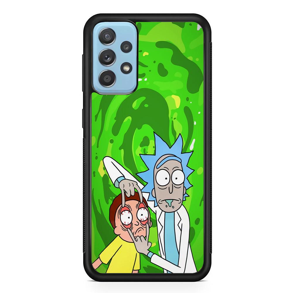 Rick and Morty Look The Real Life Samsung Galaxy A52 Case-Rubber Black (2D Case)-Oxvistore