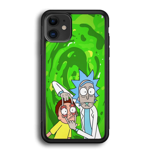 Rick and Morty Look The Real Life iPhone 11 Case-Rubber Black (2D Case)-Oxvistore